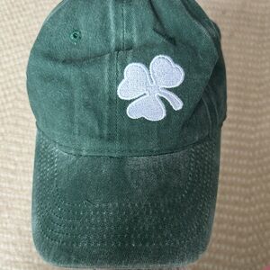 Green Baseball Cap with White Shamrock